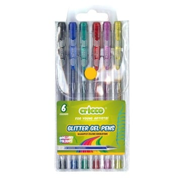 Długopis żelowy brokatowy 6 kolor Cricco