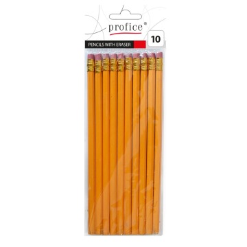 Ołówek HB żółty z gumką Profice