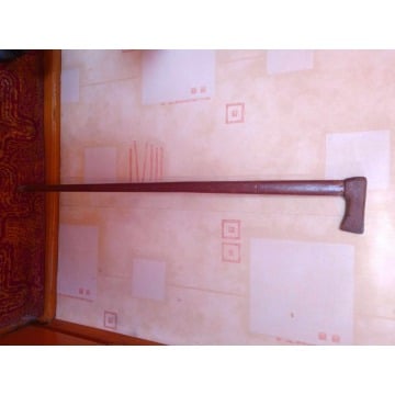 Laska drewniana ciupaga z uchwytem rzeźbiona stara PRL 87cm kolekcja
