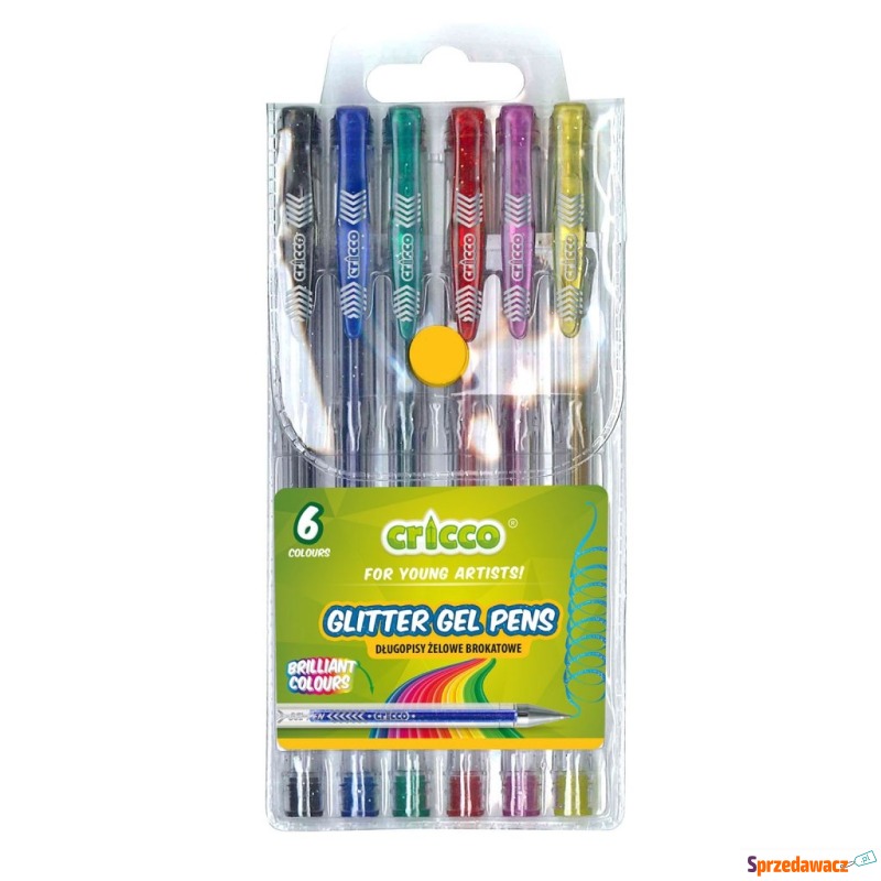 Długopis żelowy brokatowy 6 kolor Cricco - Długopisy - Kędzierzyn-Koźle