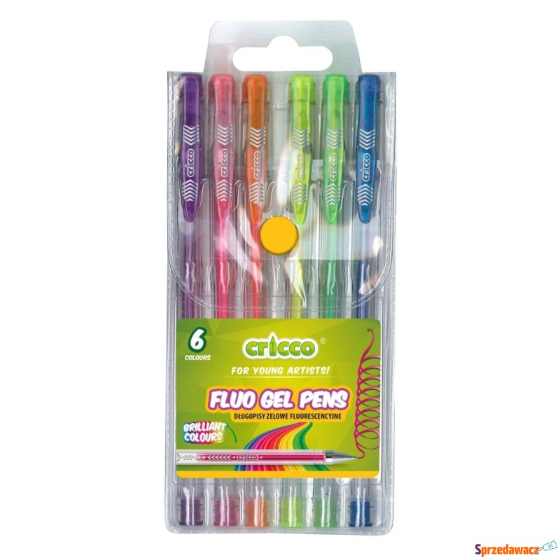 Długopis żelowy 6 kolor fluo Cricco - Długopisy - Płock