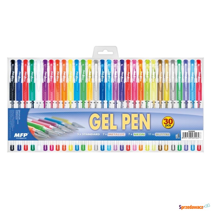 Długopis żelowy 30 sztuk komplet mix kolorów - Długopisy - Inowrocław