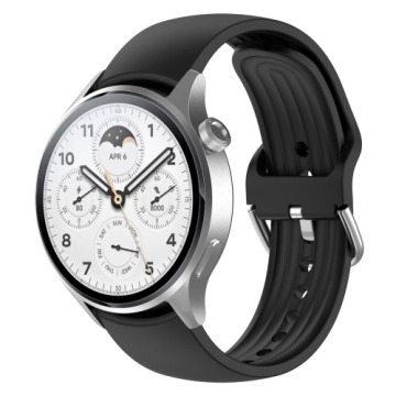 Pasek Bizon Strap Watch Silicone Pro do Xiaomi Watch S1 Pro, czarny