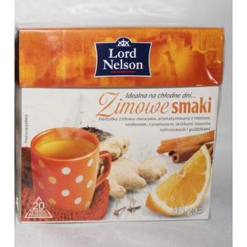 Herbata Lord Nelson zimowe smaki rooibos imbir cynamon goździki owoce cytrusowe