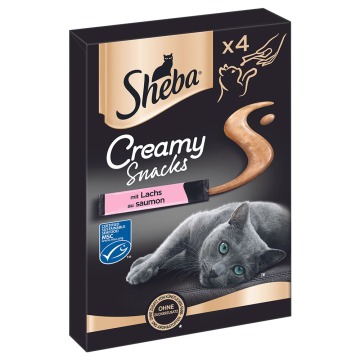 2 + 1 gratis! Sheba Creamy Snacks pasta dla kota, różne rodzaje - Łosoś, 3x (4 x 12 g)