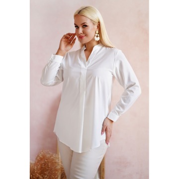 Biała elegancka bluzka plus size - Astrid