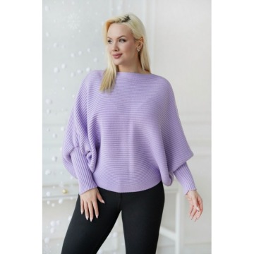 Liliowy sweterek z poziomym splotem - Peyton
