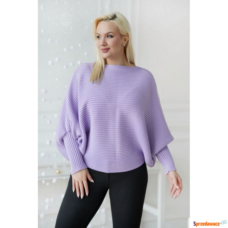 Liliowy sweterek z poziomym splotem - Peyton - Bluzki, koszule - Częstochowa