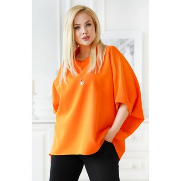 Pomarańczowa bluzka plus size kimono - Marion