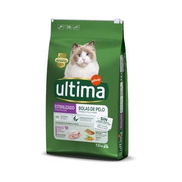 Ultima Cat Sterilized Hairball, indyk - 7,5 kg