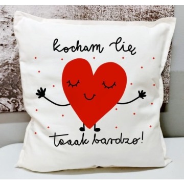 PODUSZKA 50 na 50 cm KOCHAM CIĘ NA WALENTYNKI