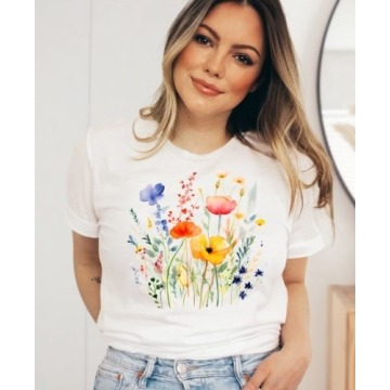 damska koszulka z polnymi kwiatami polnekwiaty3