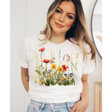 damska koszulka z polnymi kwiatami polnekwiaty10