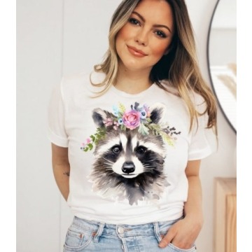 Koszulka damska z nadrukiem zwierzaka animals104