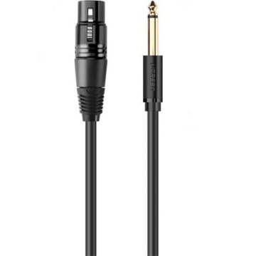 Kabel Ugreen audio XLR (żeński) - 6,35 mm Jack (męski), 3 m, czarny