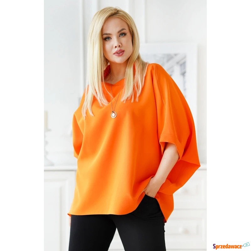 Pomarańczowa bluzka plus size kimono - Marion - Bluzki, koszule - Tarnobrzeg