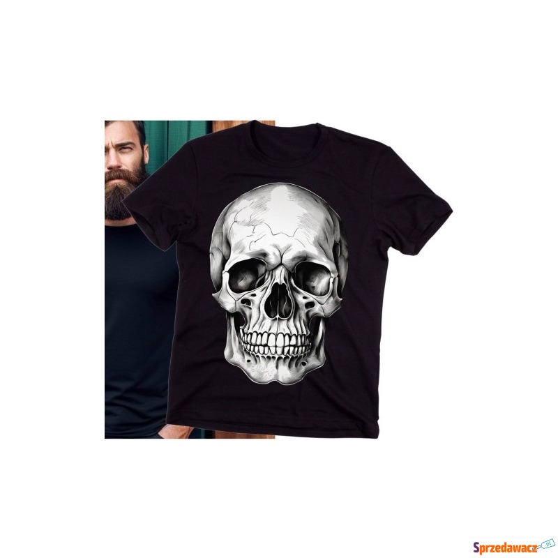 czarna Męska koszulka z czaszką - Bluzki, koszulki - Stalowa Wola