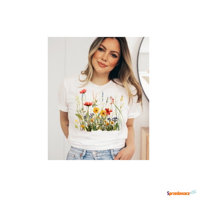 damska koszulka z polnymi kwiatami polnekwiaty10 - Bluzki, koszule - Suwałki