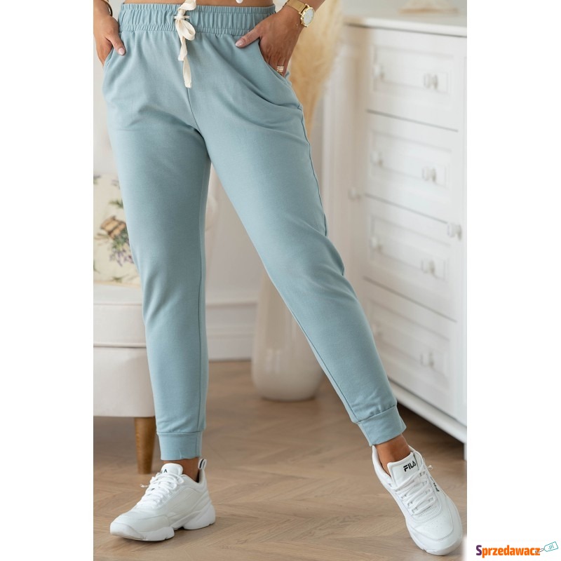 Seledynowe spodnie dresowe plus size - Michaela - Spodnie, legginsy - Gdynia