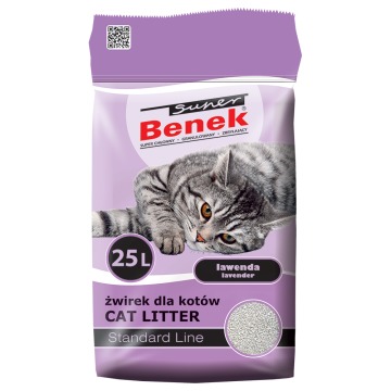 Benek Super Lawenda żwirek dla kota - 25 l (ok. 20 kg)