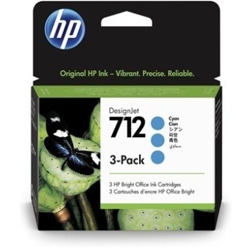 HP Inc. Ink 712 3-Pack 29ml Cyan 3ED77A