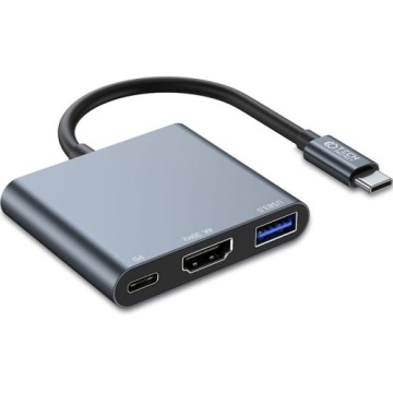 Hub, adapter Tech-Protect V1, 3w1 1x HDMI, 1x USB-A, 1x USB-C (100W), szary