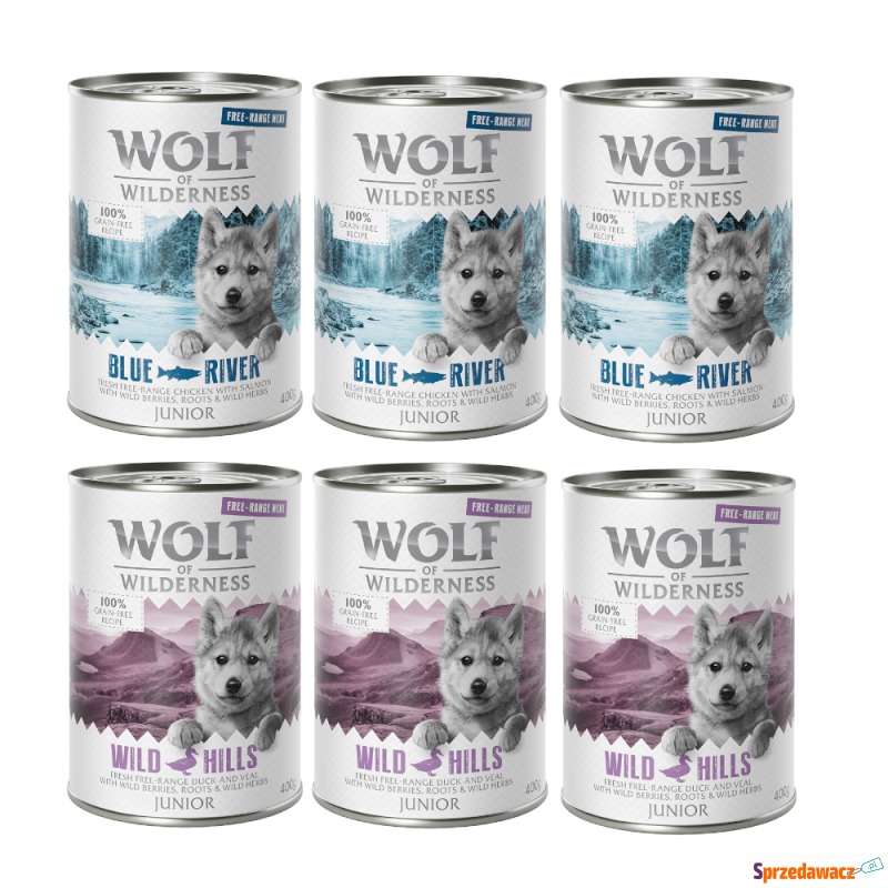 Pakiet mieszany Wolf of Wilderness JUNIOR  - 6... - Karmy dla psów - Kalisz