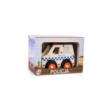  Drewniane auto z oponami - policja Daffi