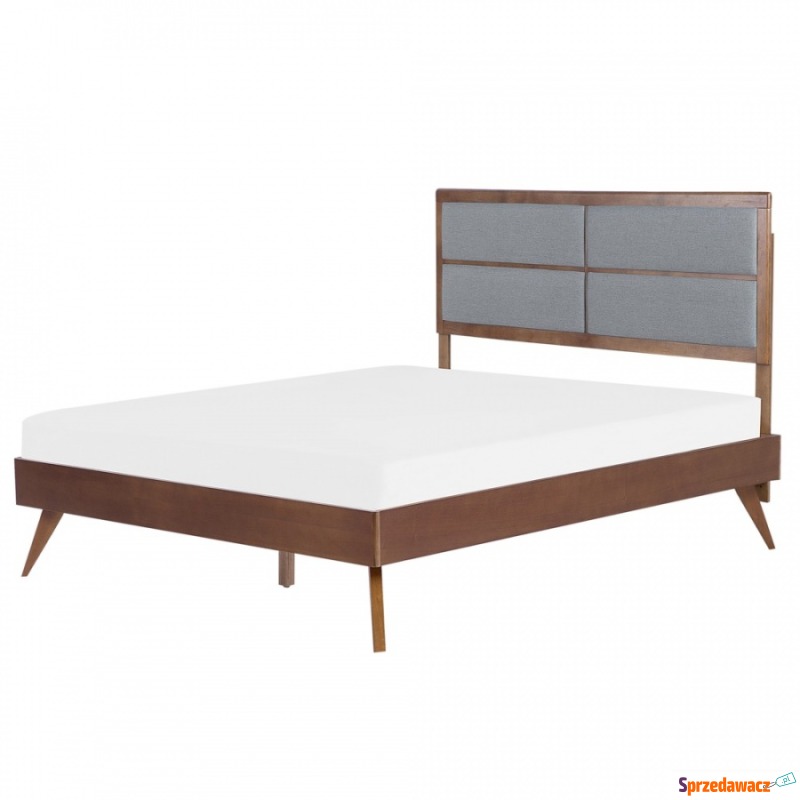 Łóżko drewniane 160 x 200 cm ciemne POISSY - Łóżka - Rzeszów