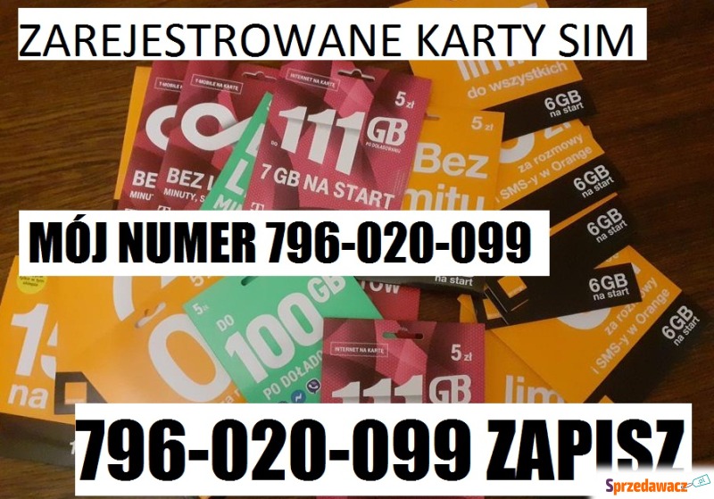 Zarejestrowane DETAL Anonim Karty sim Karta S... - Pozostały sprzęt tel... - Katowice