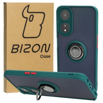Etui Bizon Case Hybrid Ring do Oppo A78 5G, ciemnozielone