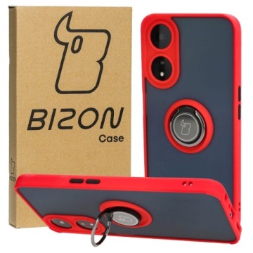Etui Bizon Case Hybrid Ring do Oppo A78 5G, czerwone