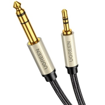 Kabel Ugreen audio TRM mini jack 3,5 mm do jack 6,35 mm, 1m, szary