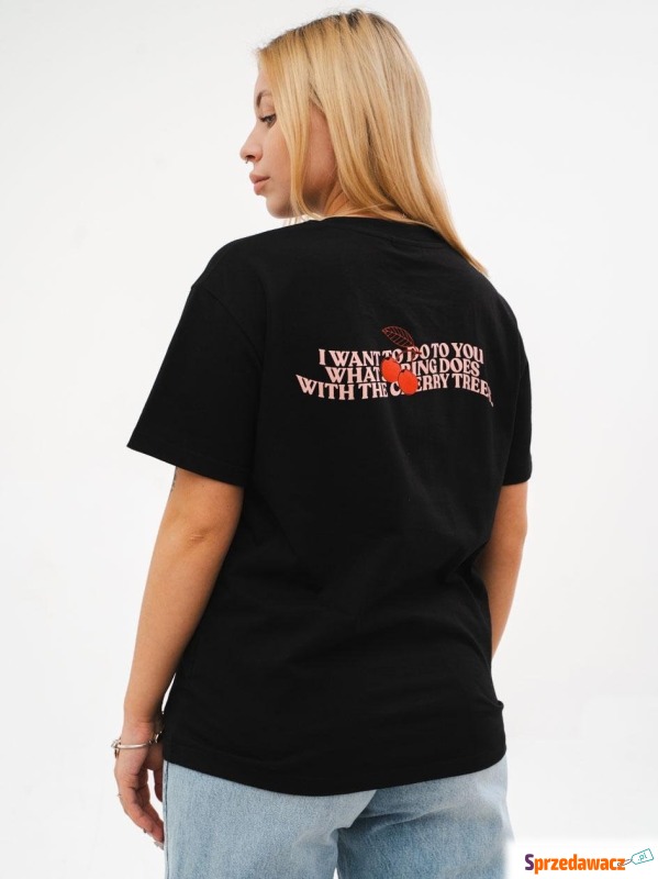 T-Shirt Damski Czarny Prosto Cherries - Bluzki, koszule - Grudziądz