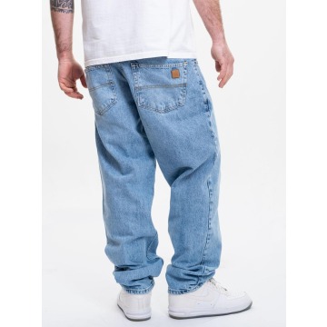 Spodnie Jeansowe Baggy Męskie Jasne Niebieskie Jigga Wear Icon Patch