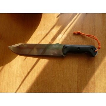 Używany nóż Ka-Bar BK9 Becker Combat Bowie, modyfikowany, ulepszona pochwa.
