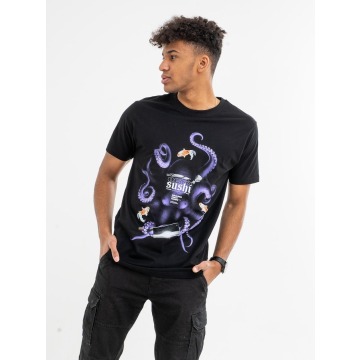 Koszulka Z Krótkim Rękawem Mister Tee Octopus Sushi Czarna