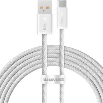 Kabel Baseus Dynamic Series 100W USB-A do USB-C, 2m, biały