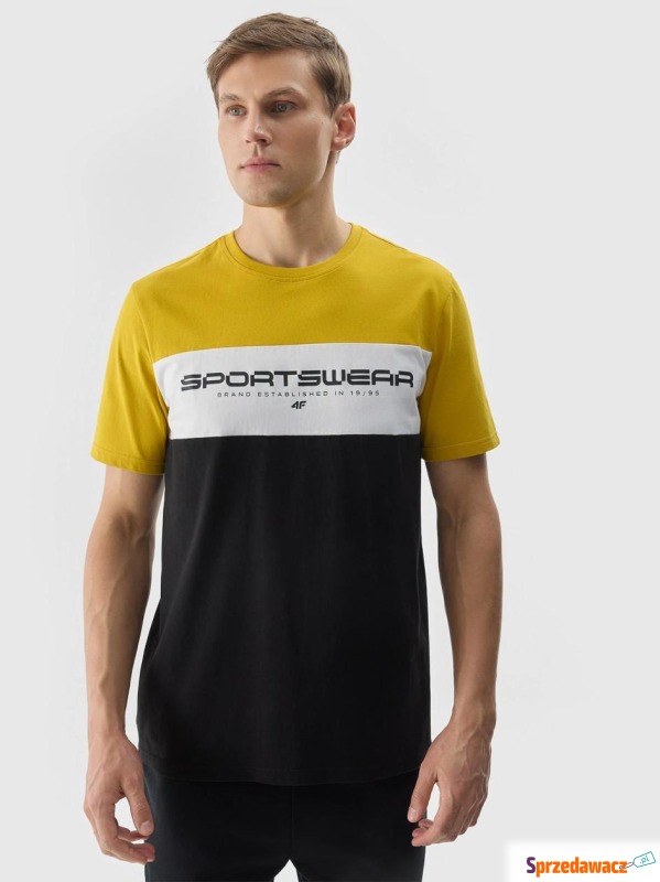 Koszulka Z Krótkim Rękawem Męska Żółta 4F Brand - Bluzki, koszulki - Zamość