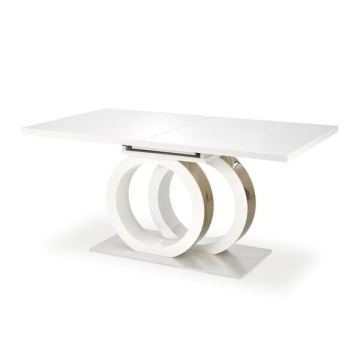 Stół rozkładany Galardo 160-200x90x76 cm, biały, złoty