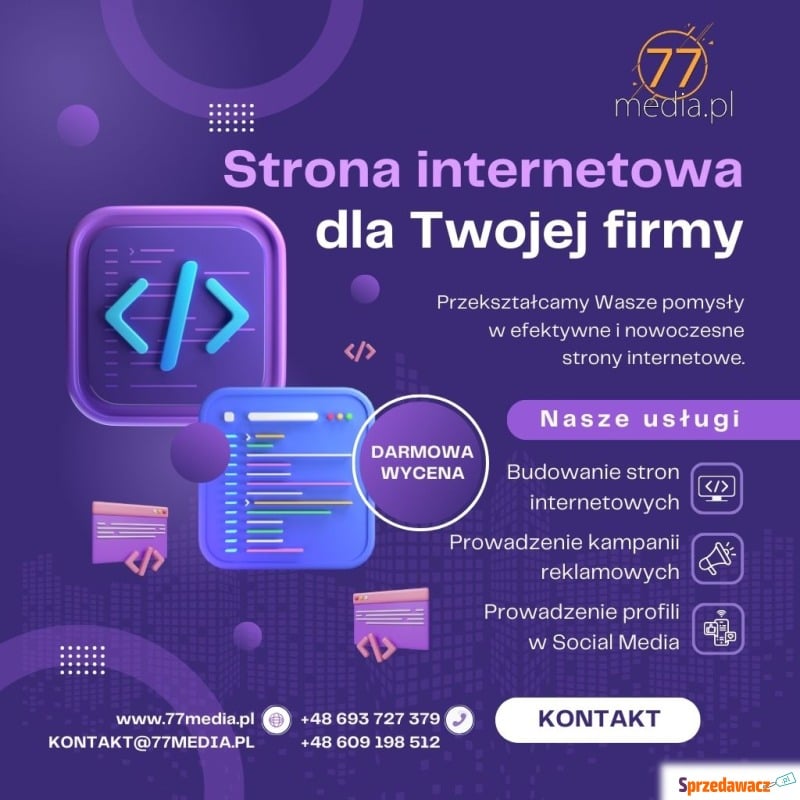 Budowa stron i marketing online: zwiększ wido... - Usługi graficzne, Internet - Wrocław