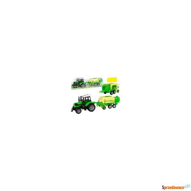  Traktor z prasą zielony Leantoys - Samochodziki, samoloty,... - Chełm