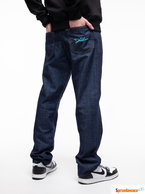 Spodnie Jeansowe Regular Męskie Ciemne Niebieskie... - Spodnie - Grudziądz