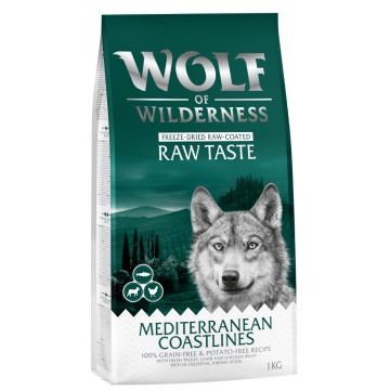 Wolf of Wilderness „Mediterranean Coastlines”, jagnięcina, kurczak i pstrąg - 1 kg