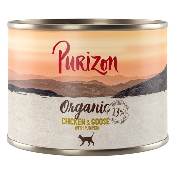 Purizon Organic, 6 x 200 g - Kurczak i gęś z dynią