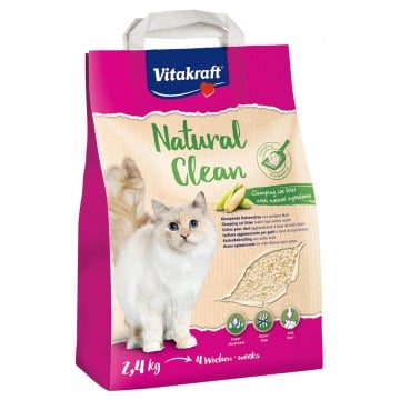Vitakraft Natural Clean, żwirek kukurydziany - 2 x 2,4 kg