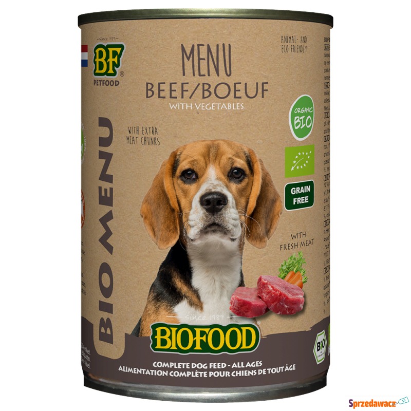 BF Petfood Organic Menü, wołowina - 6 x 400 g - Karmy dla psów - Sosnowiec