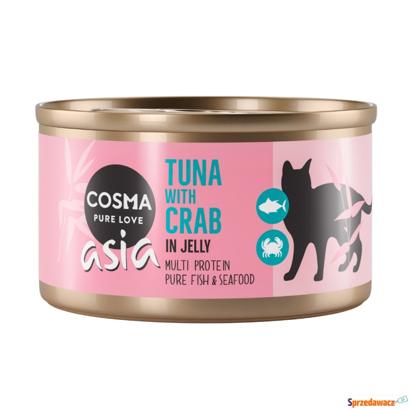 Cosma Asia w galarecie, 6 x 85 g - Tuńczyk z krabami - Karmy dla kotów - Jelenia Góra