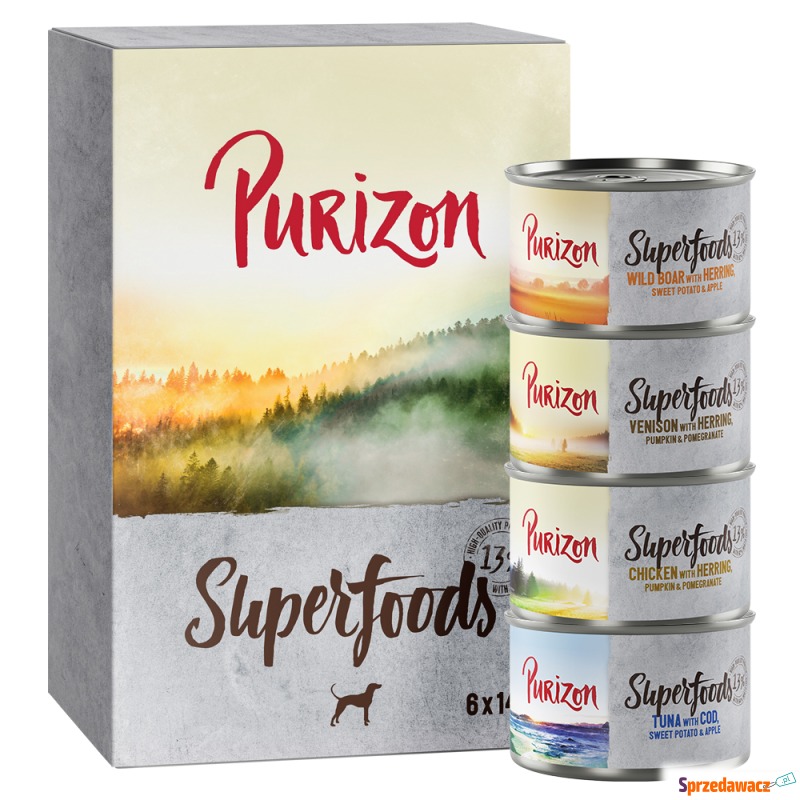 Purizon Superfoods, 12 x 140 g - Pakiet mieszany - Karmy dla psów - Lubin