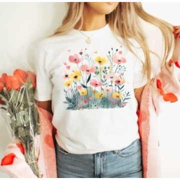 Damska koszulka z nadrukiem wiosenne kwiaty springflowers4